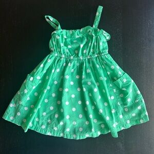 Mini Boden Green Polka Dot Kids Dress